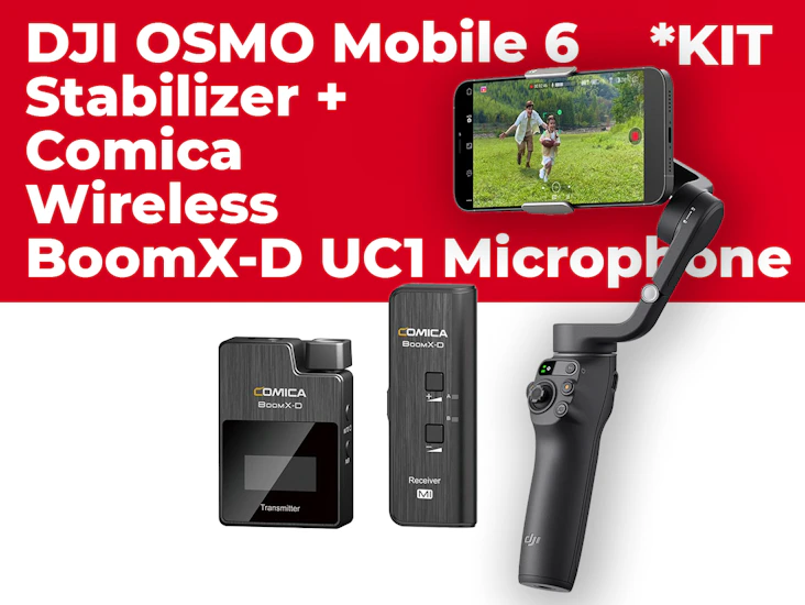 Dji osmo mobile 6 and comica boomx-d uc1 wireless microphone kit