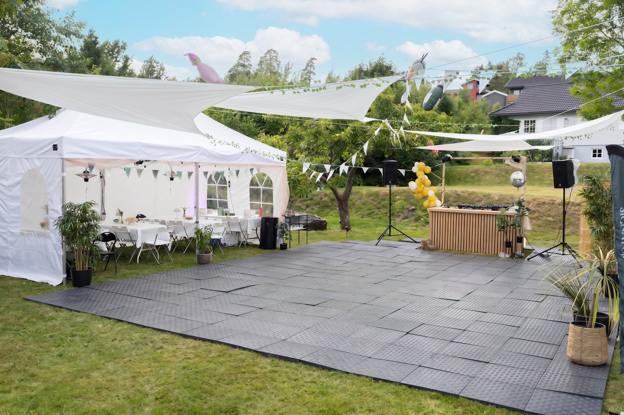 Partygulv proff 64kvm (8x8m)