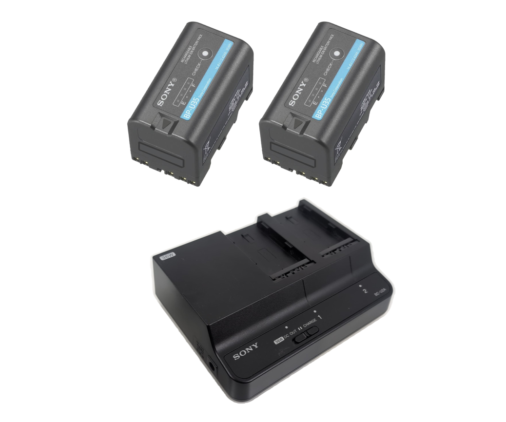 2x sony bp-u30 35 battery &  charger for sony camera gimbal ronin