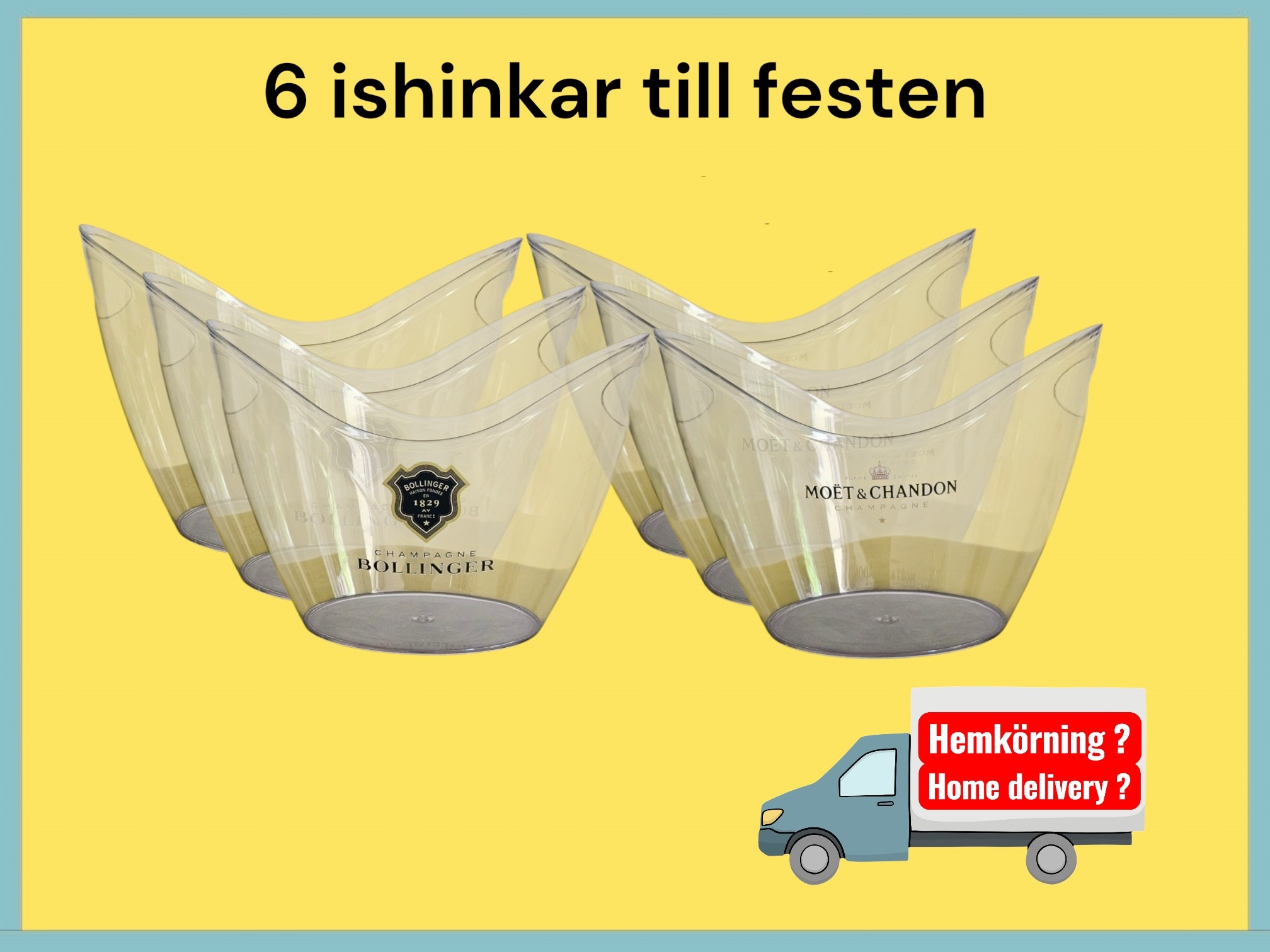 6 stycken ishinkar i klar akryl  "dygnshyra"