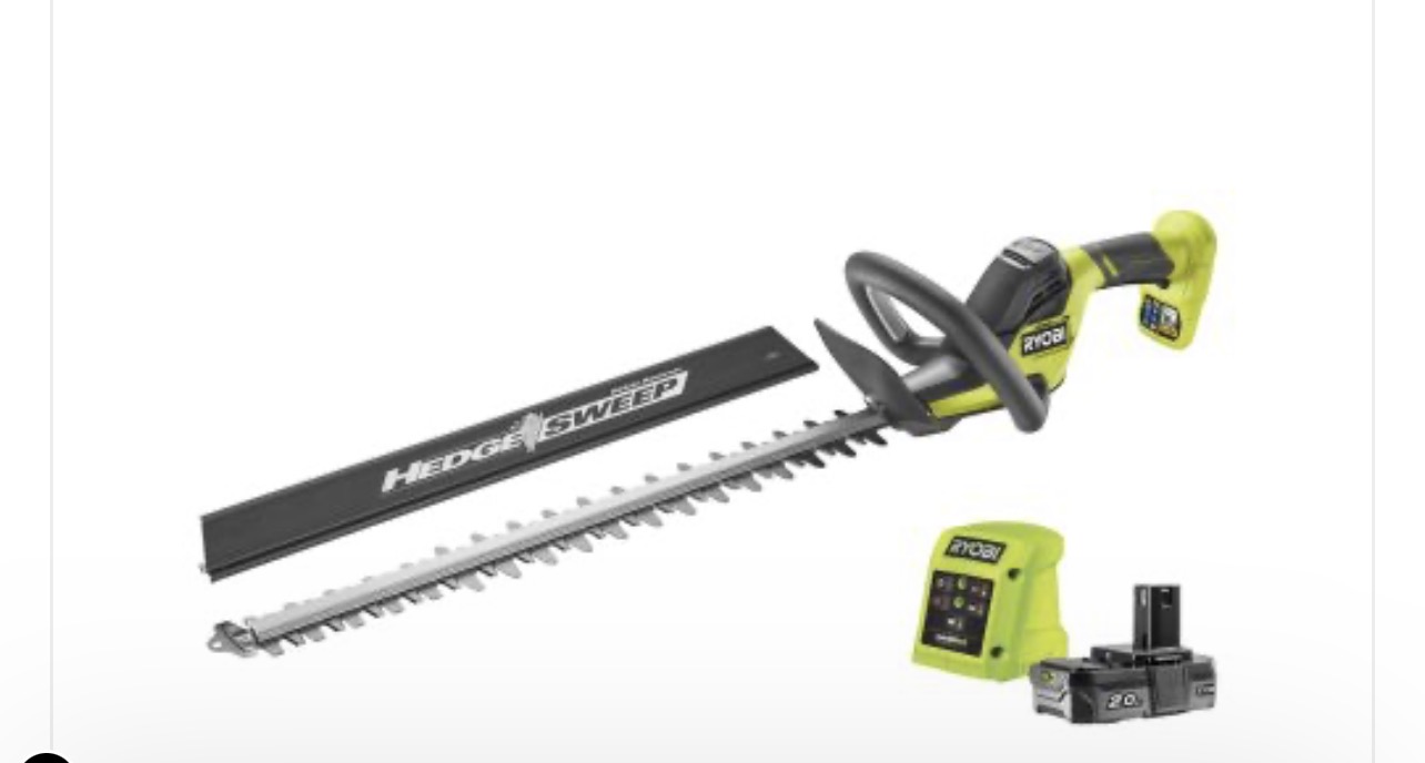 Ryobi batteridrevet hækkeklipper til udlejning – 55 cm sværd