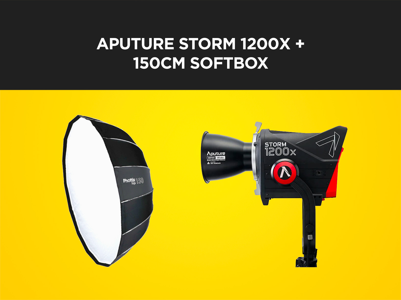 Aputure storm 1200x + 150cm softbox / lantern