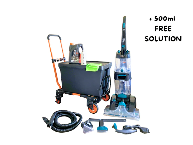 Vax platinum power pro carpet cleaner hoover + accessories kit + trolley + free solution (500ml)