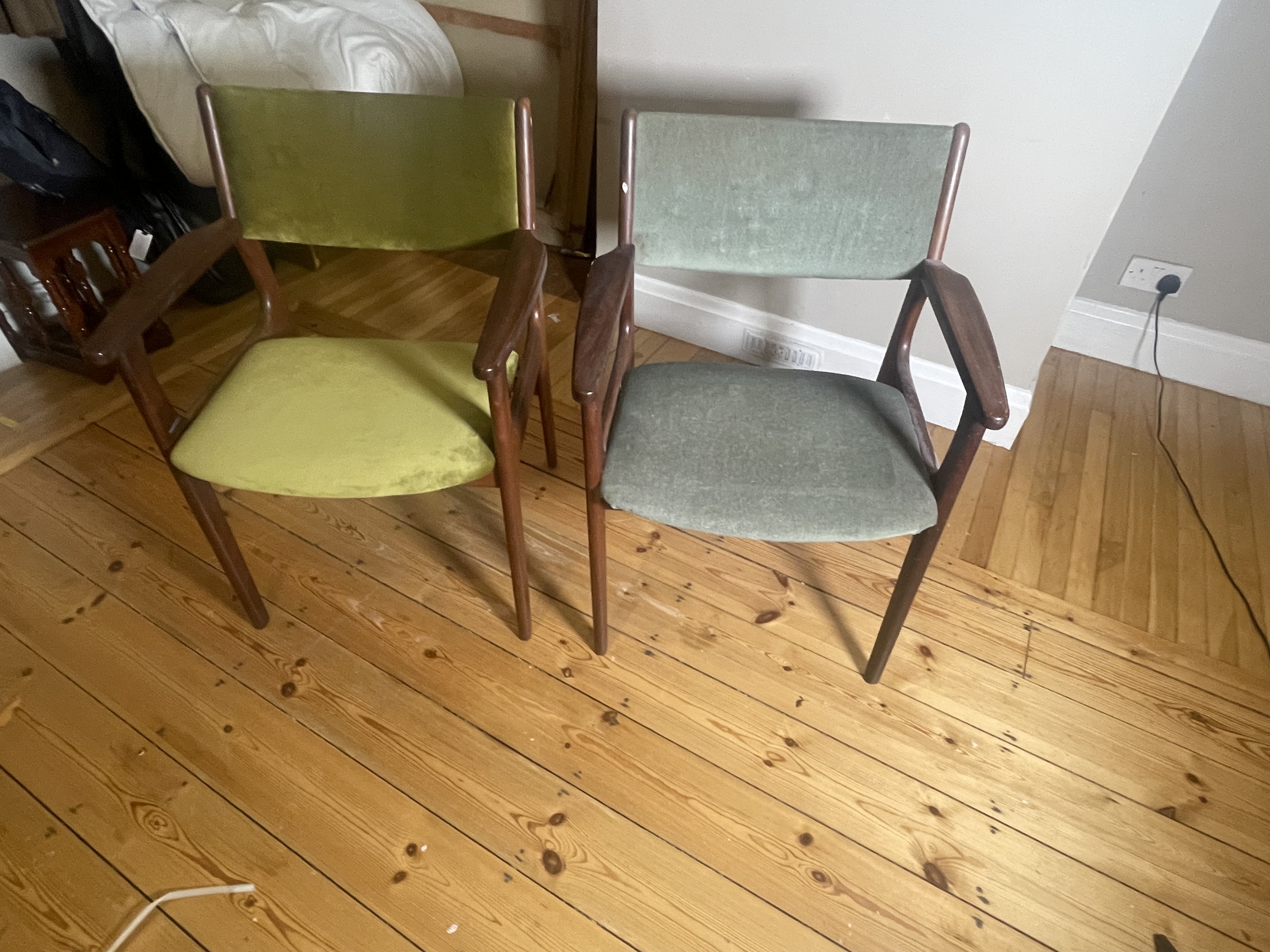 Set of 70’s teak chairs for photo shoots