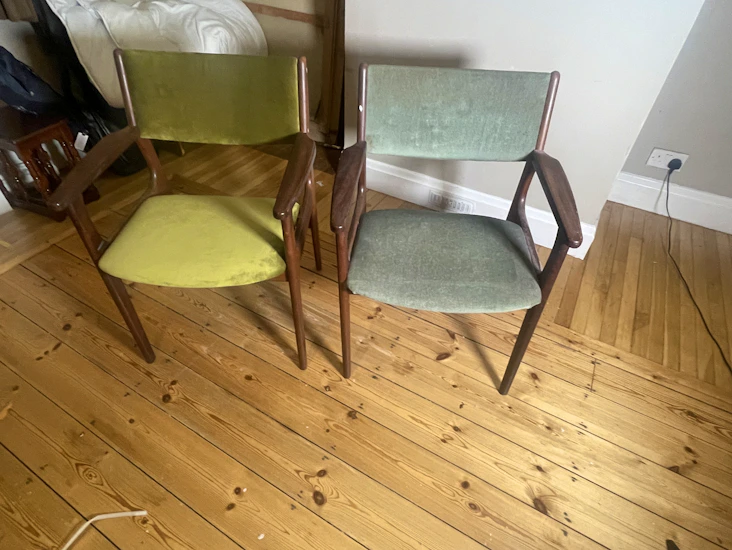 Set of 70’s teak chairs for photo shoots