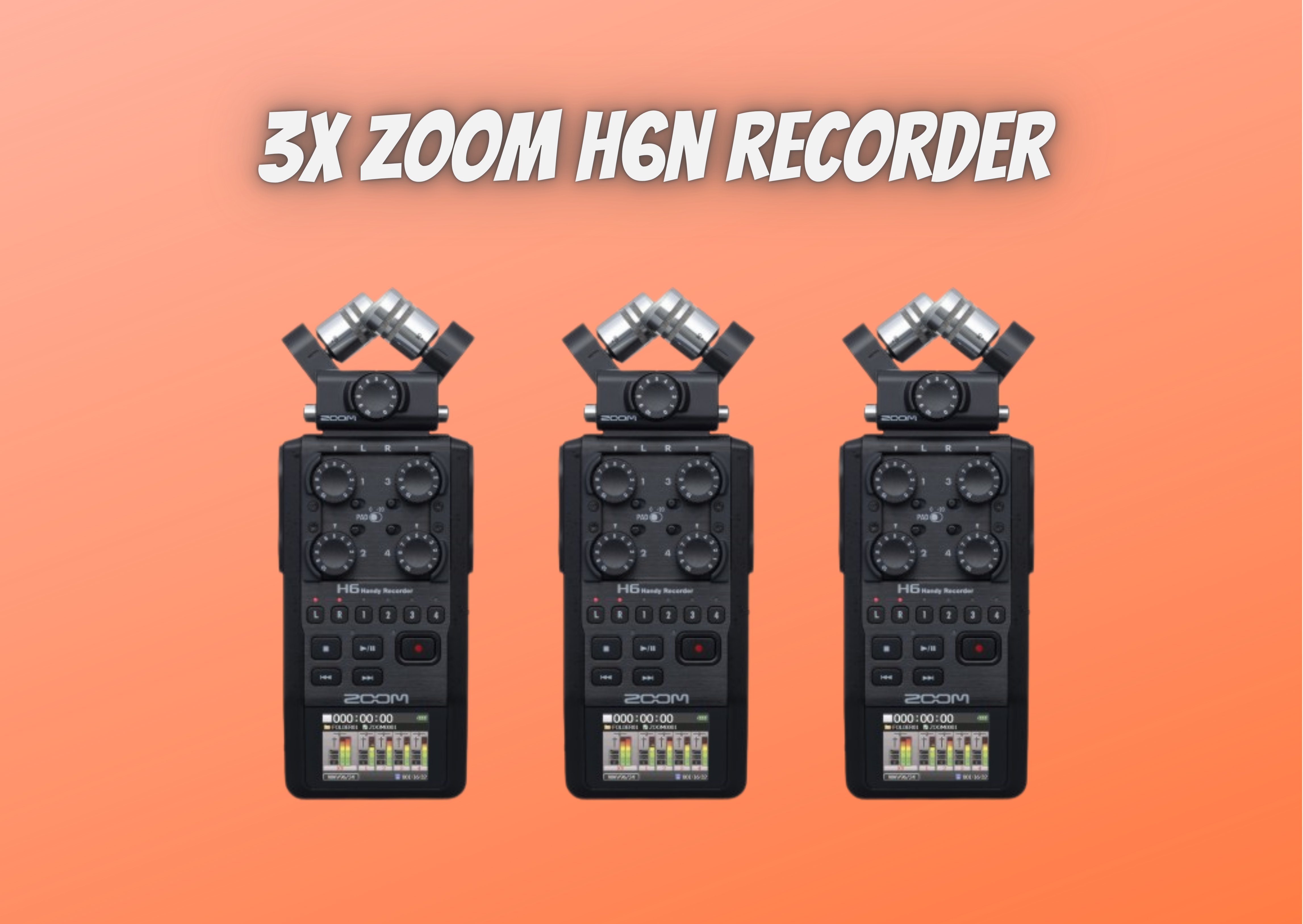 3x zoom h6n handheld recorder
