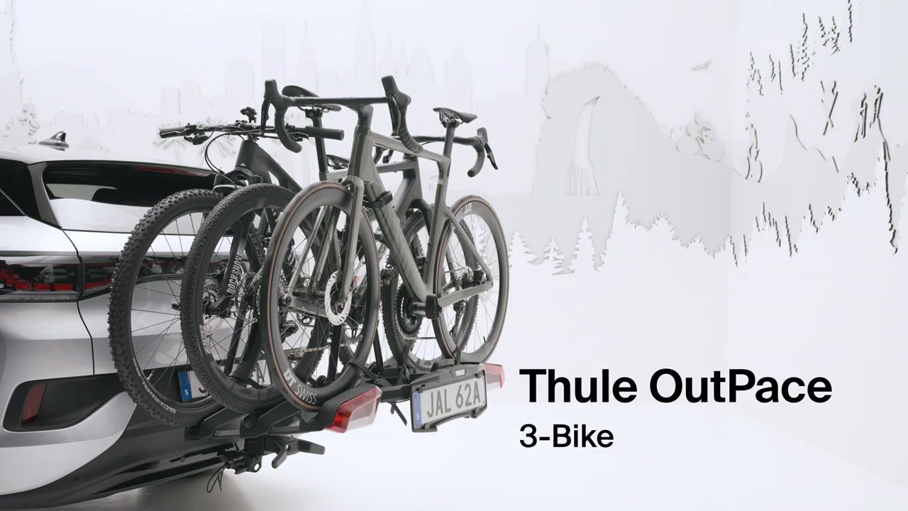 Nya thule outpace 3 – kompakt & hopfällbar cykelhållare för dragkrok