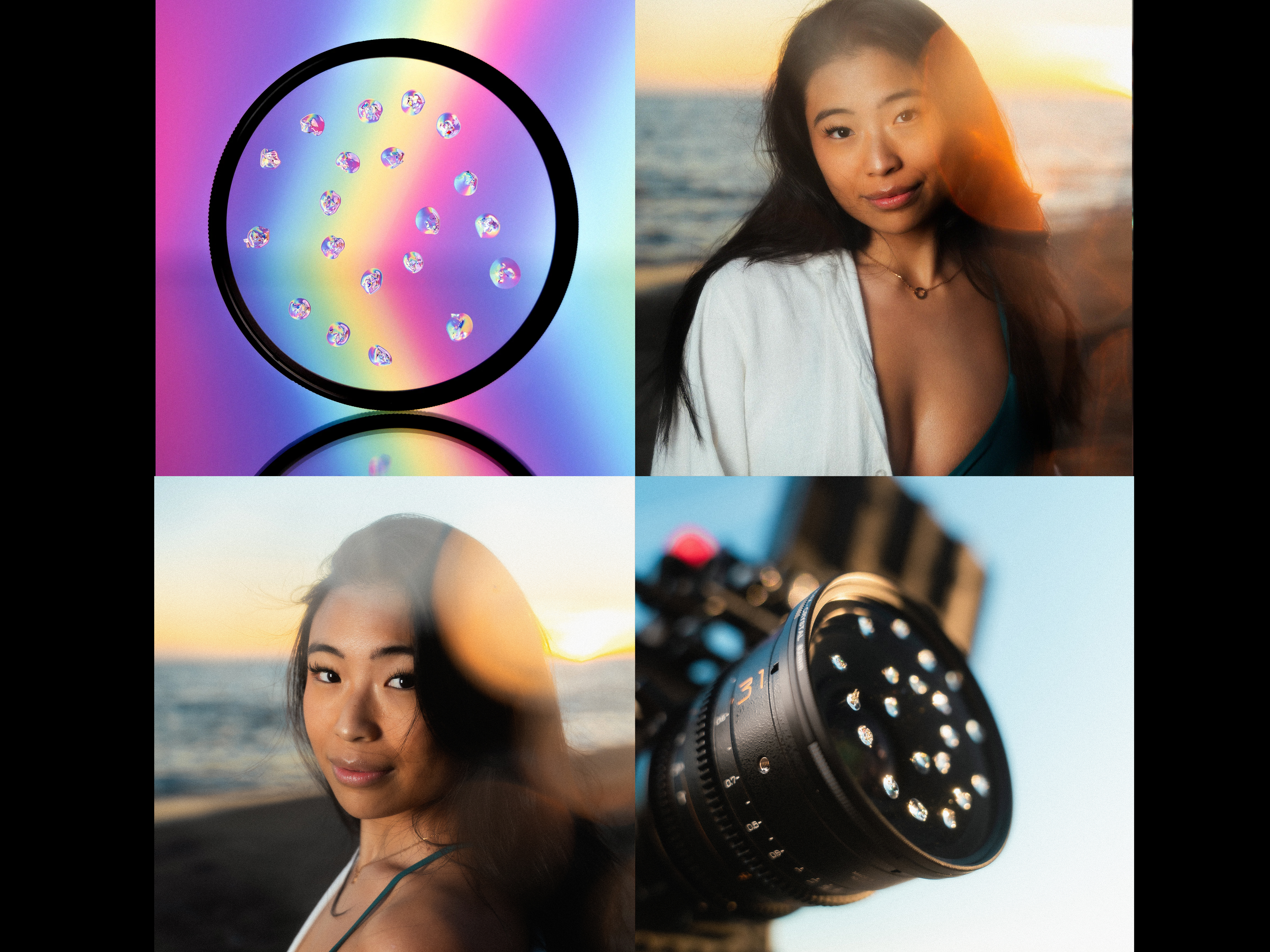 Prism fx filters, (crystal) handheld, kaleidoscope, diopter, lens, dream, mist, vnd, ghost, split, linear