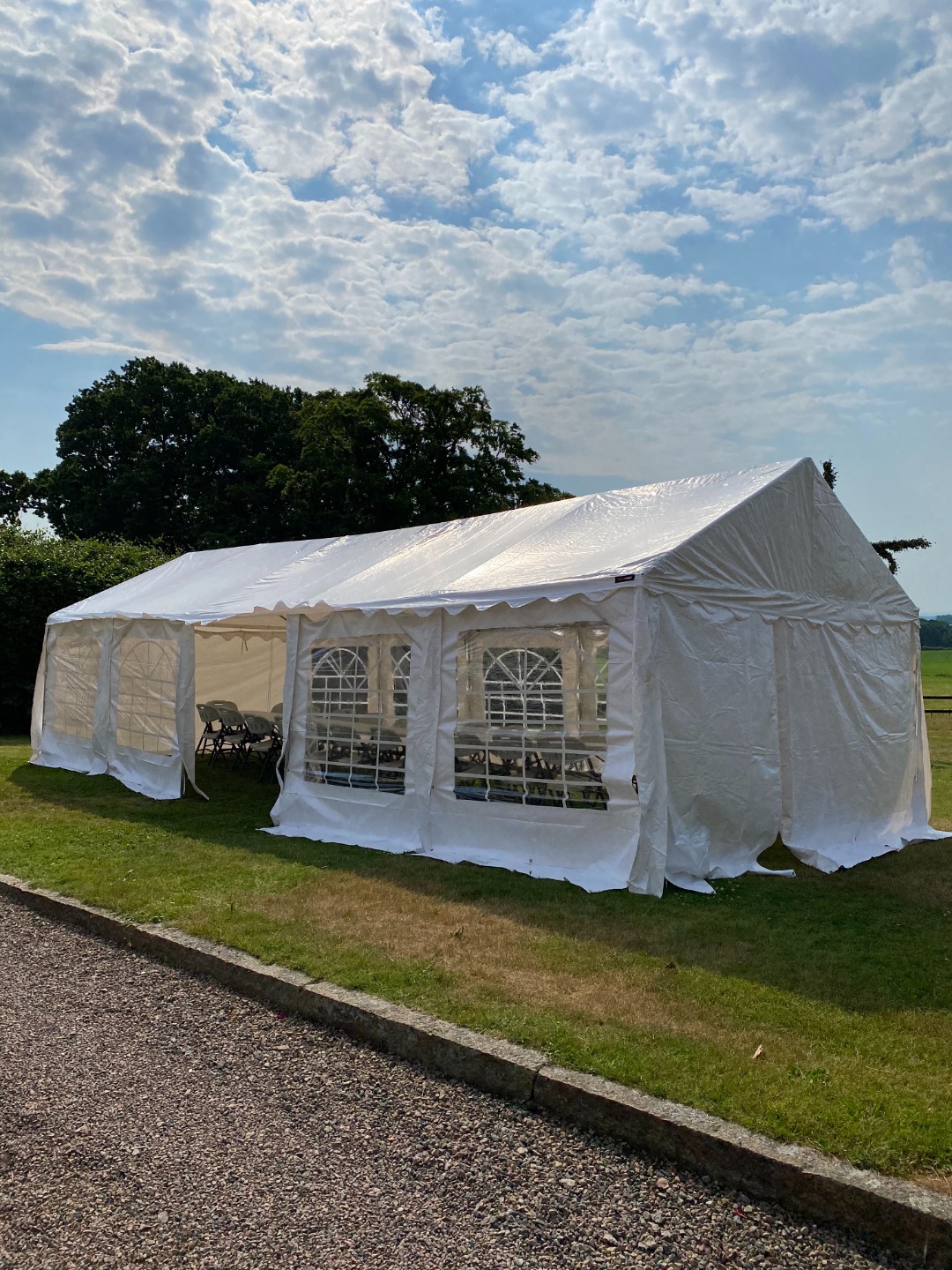 Vitt partytält 4x10m