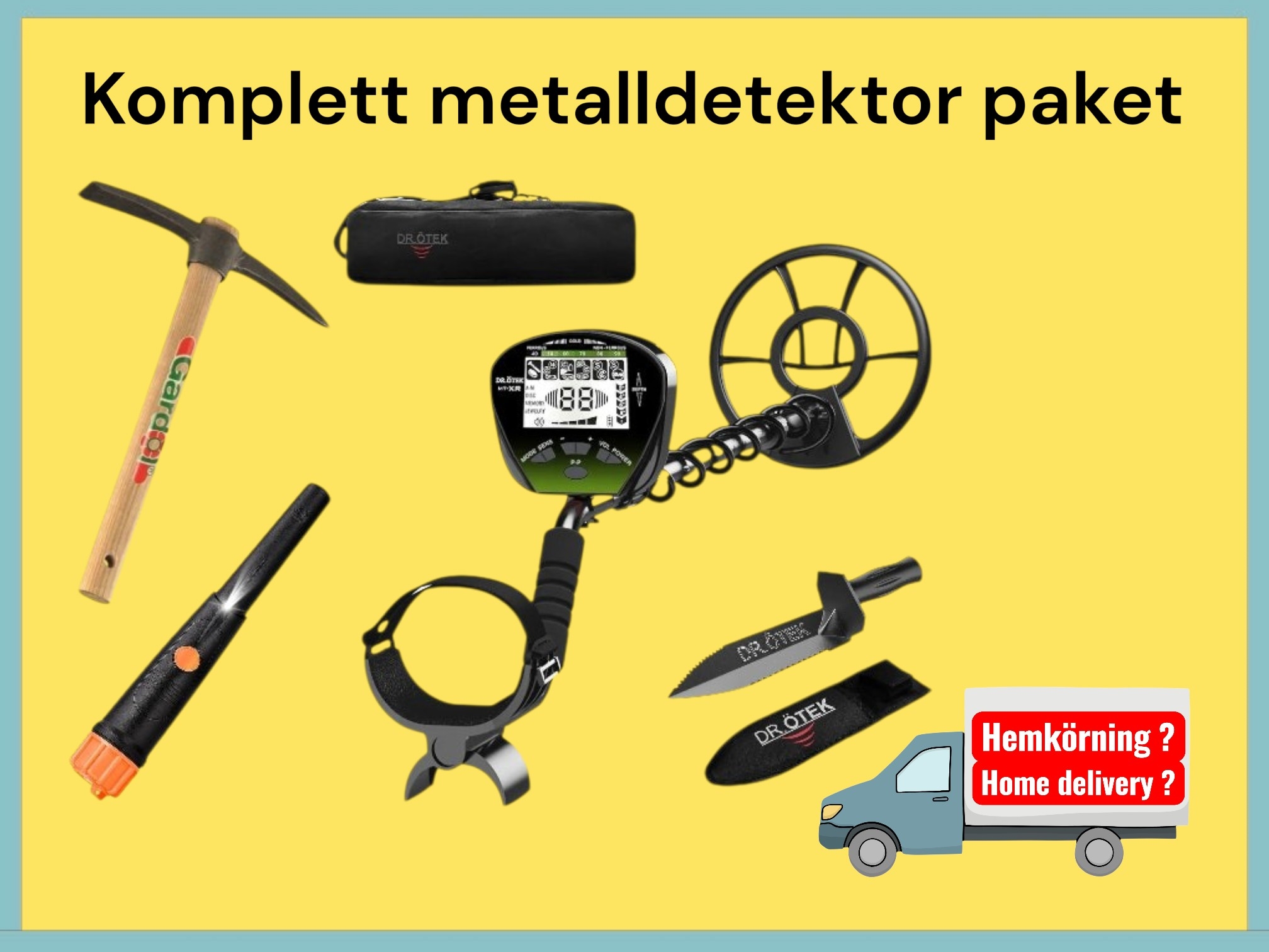 Metalldetektorset inkl allt.