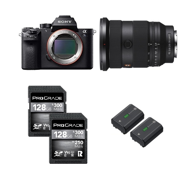 Sony a7siii + 24-70mm gmii 2.8 + 2 x memory cards 