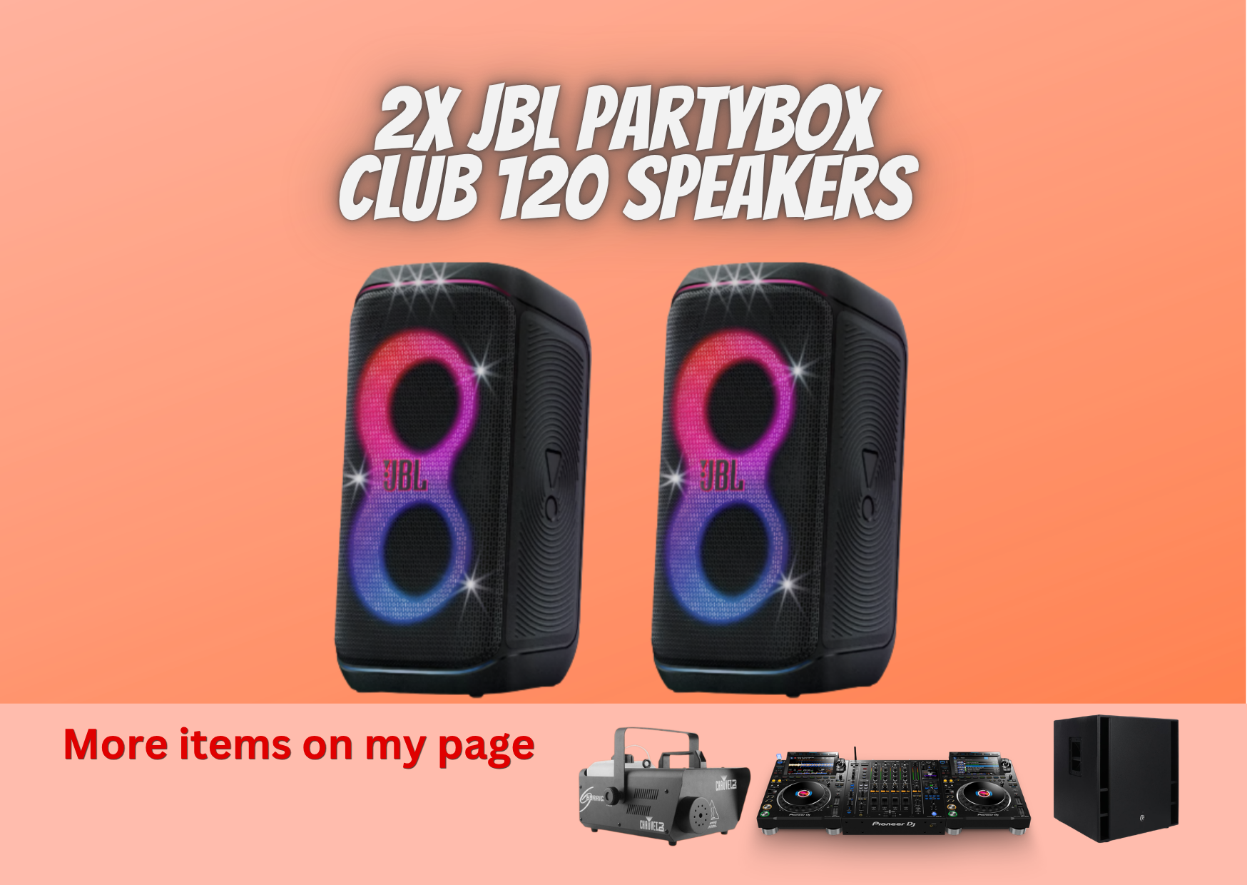2x jbl partybox club 120 speaker bluetooth wifi wireless