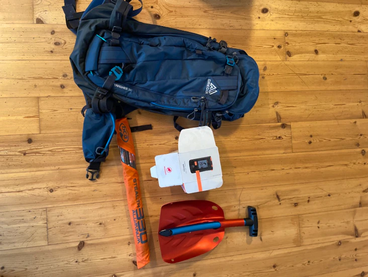 Fullt skredutstyr uten sekk