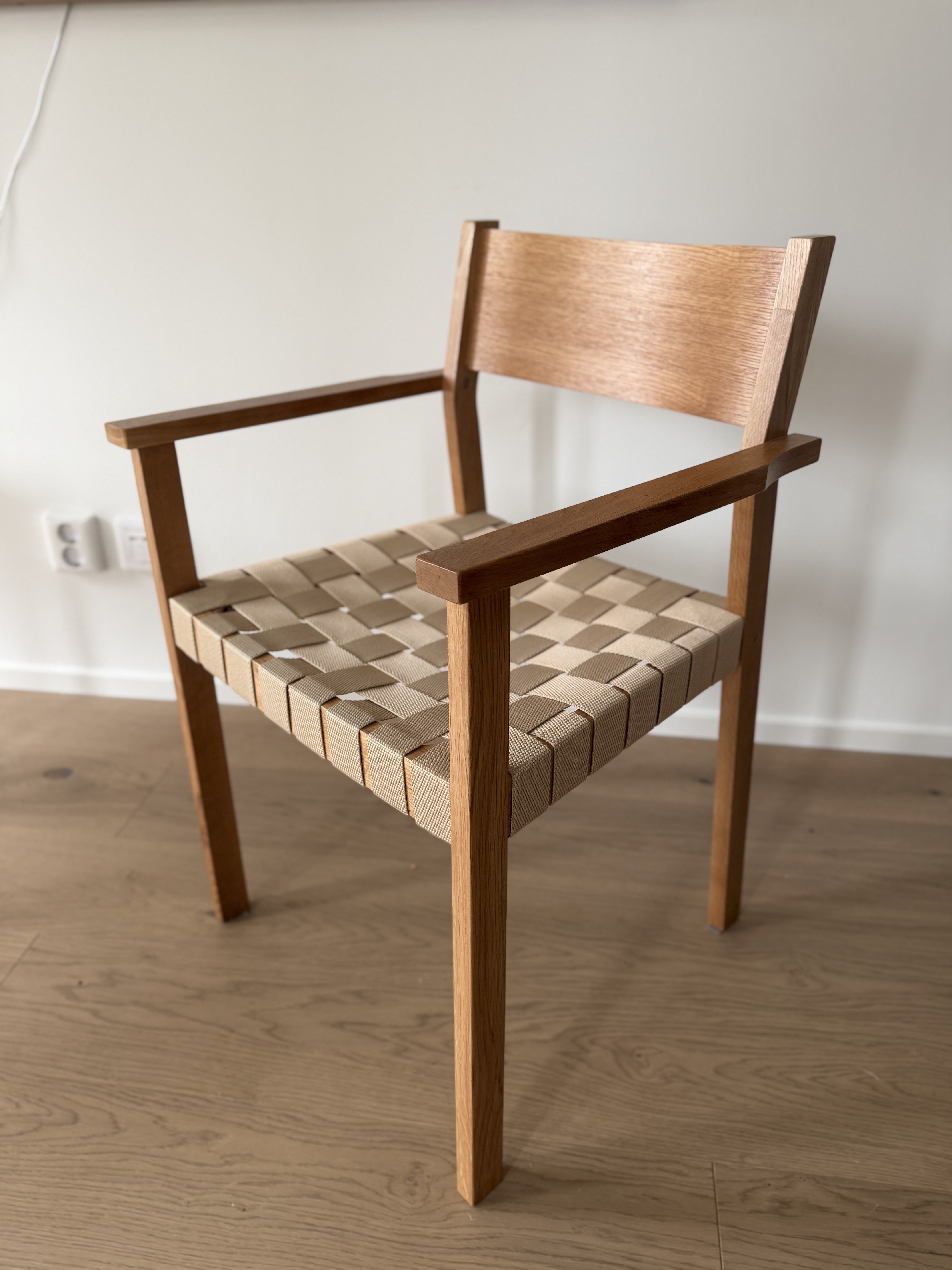 Stolar ljus ek, flätad sits 6st