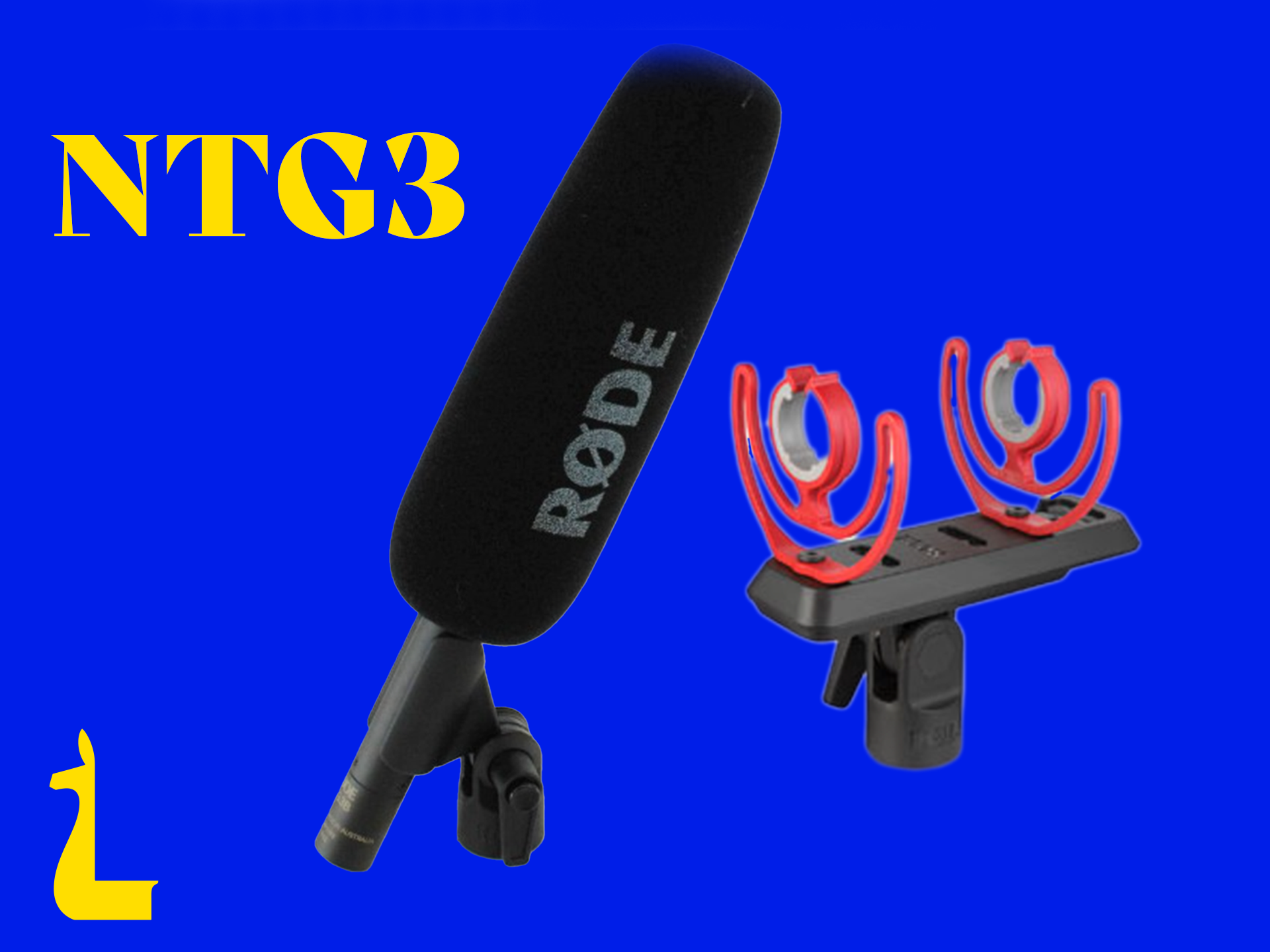 Rode ntg3 black microphone + shock mount + cables