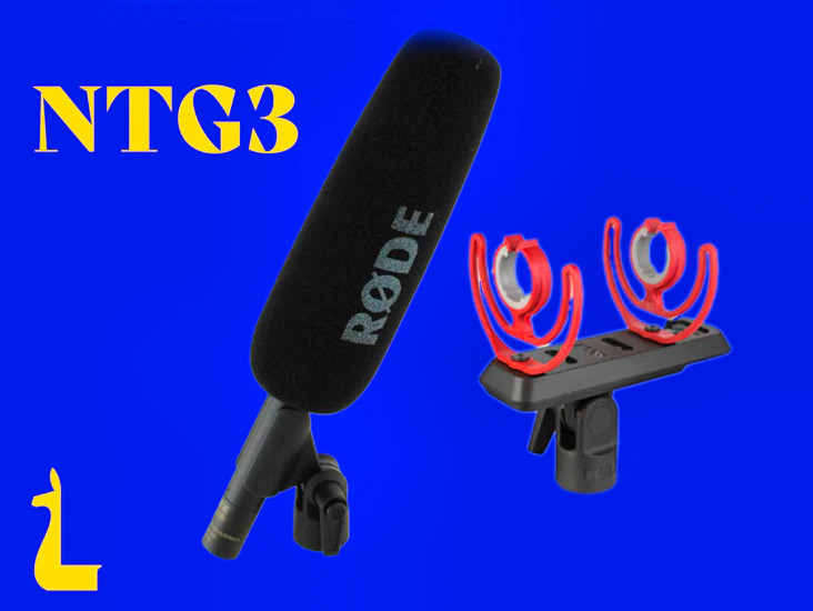 Rode ntg3 black microphone + shock mount + cables