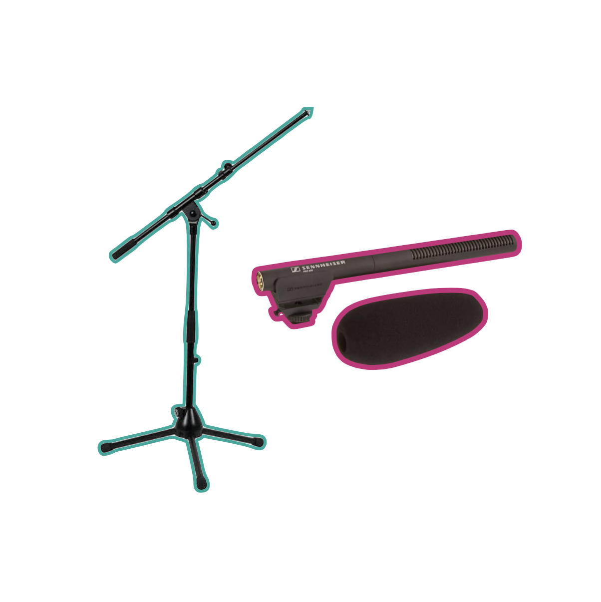 Sennheiser mke 600 shotgun rifle mic + microphone stand