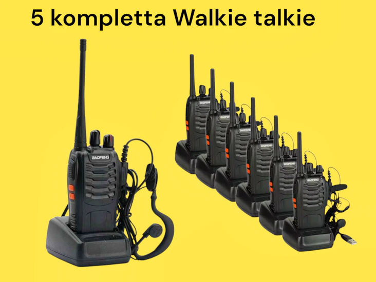 5 kompletta walkie talkies inkl allt