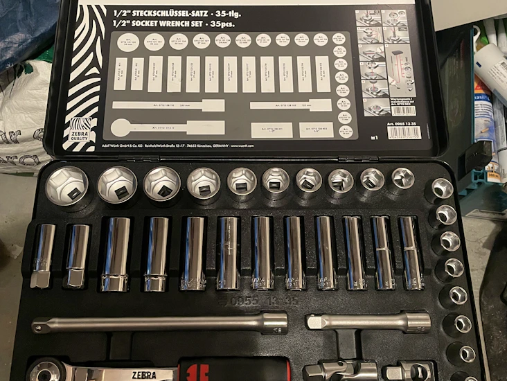 Komplett hylsnyckelsats från würth