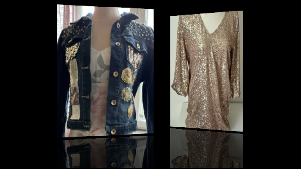 ✨ glamjacka – unik festjacka i denim med paljetter