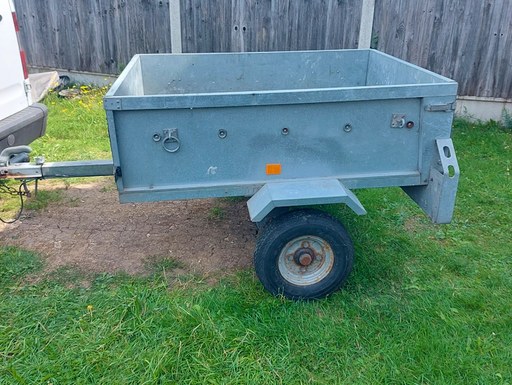 Galvanised tipping trailer. 1.4m x 1.0m