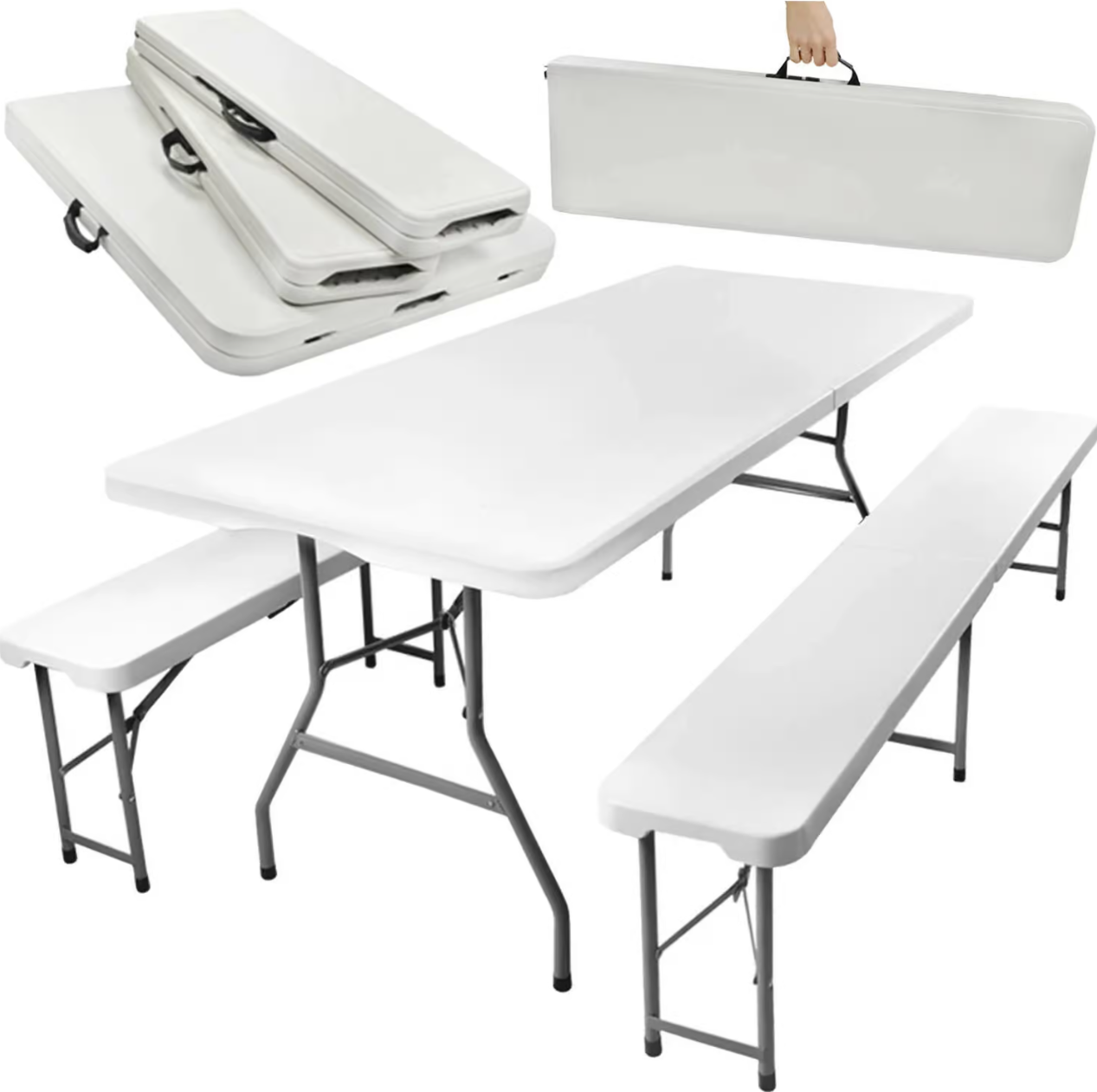 Sammenleggbart bord & 2 benker