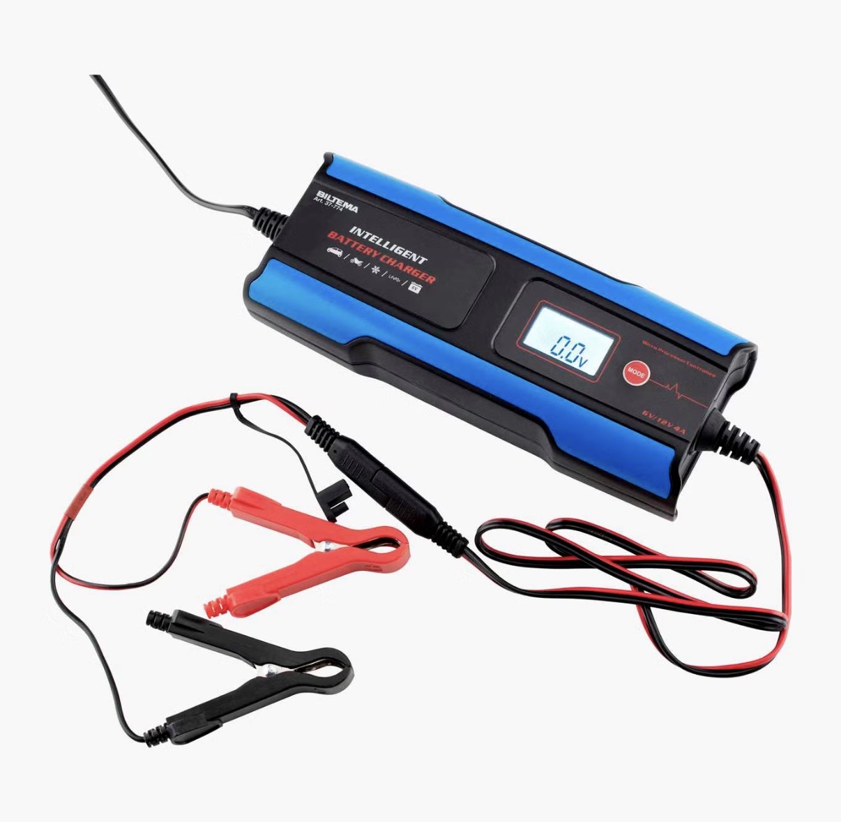 Bil & mc batterilader 6 v, 2 a/12 v, 4 a