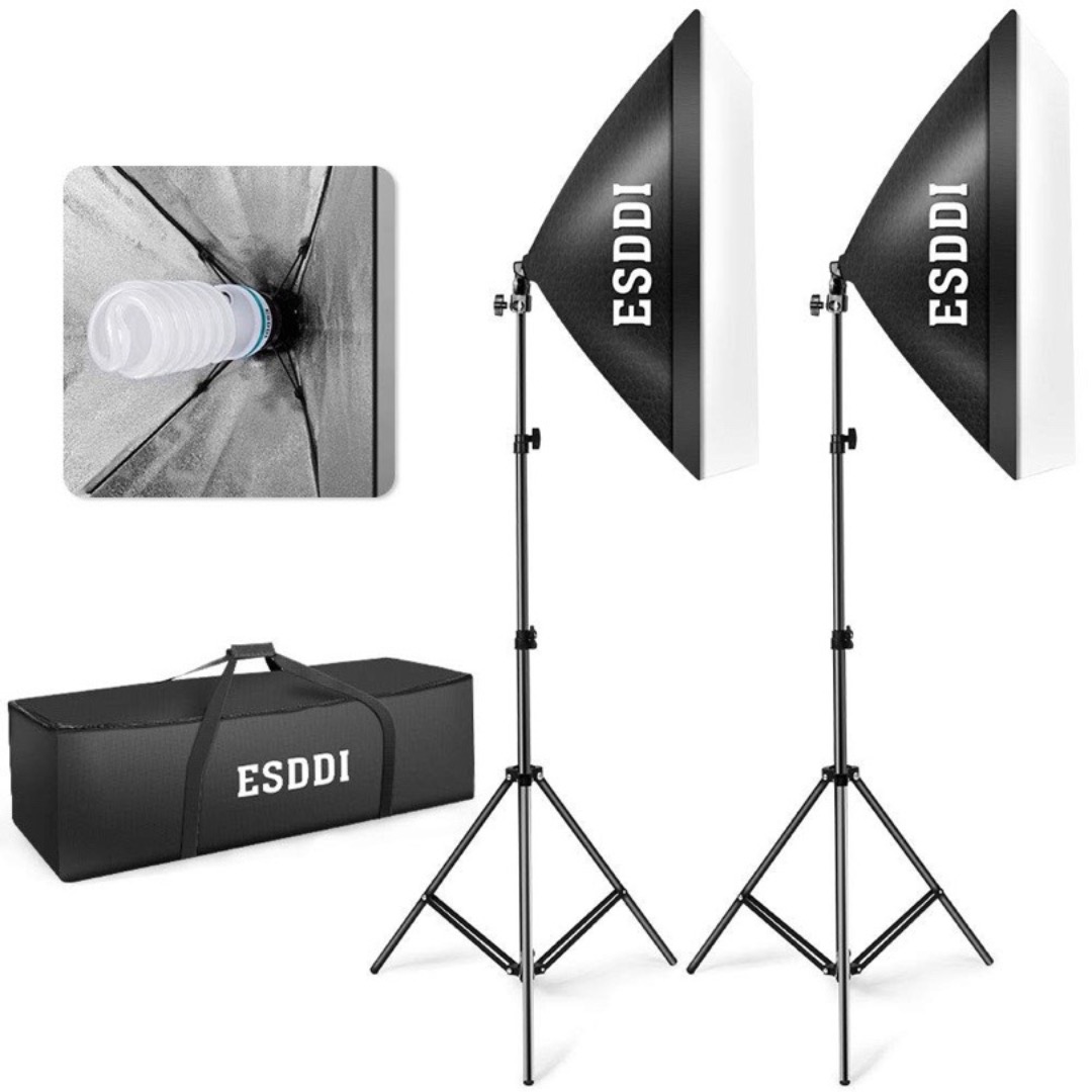 Enklare studioset 2x softboxar snabbt uppsatt