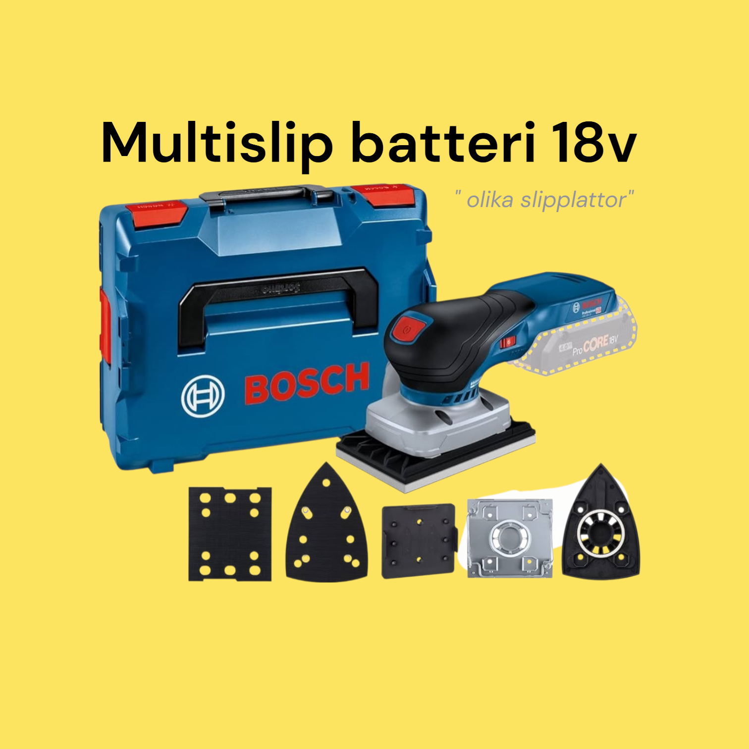 Multislipmaskin med olika plattor batteri