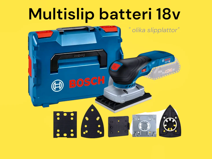 Multislipmaskin med olika plattor batteri