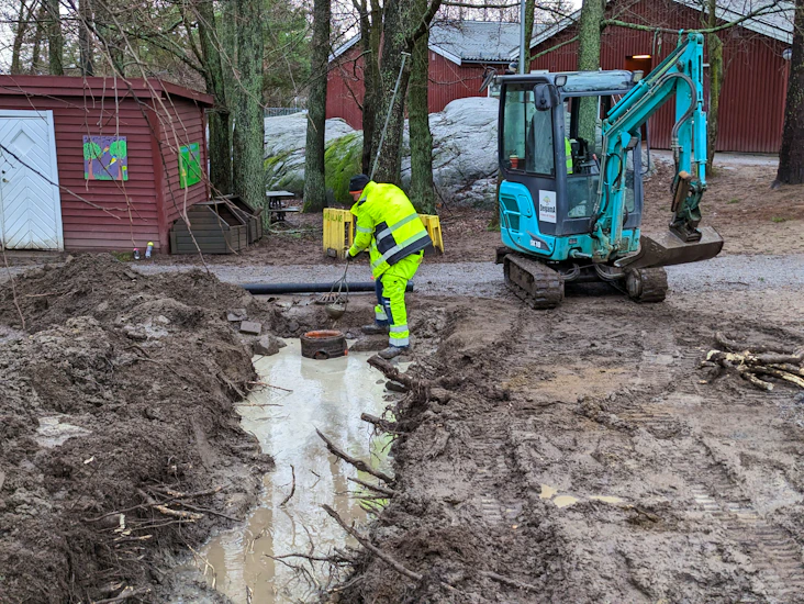 Grävmaskin inklusive professionell förare