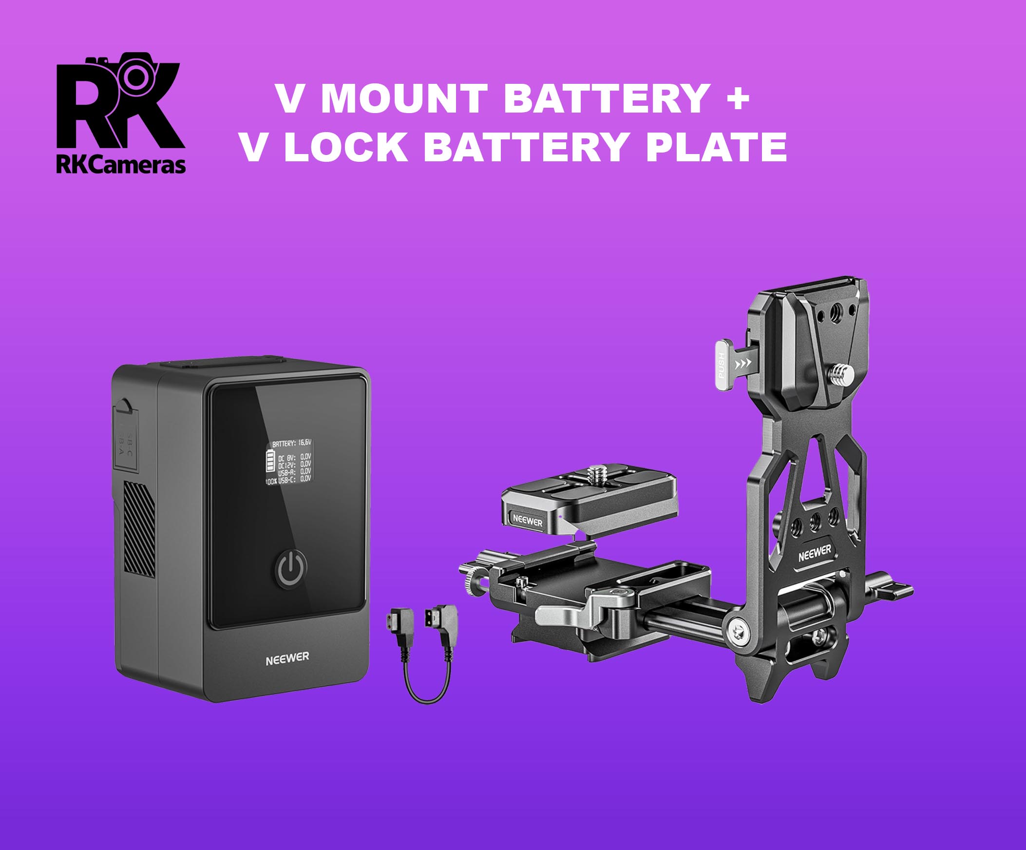 V-mount battery + plate (portable power kit)