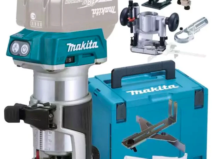 Proff overfres (makita drt50zjx5), med 1x batteri (5ah) og lader