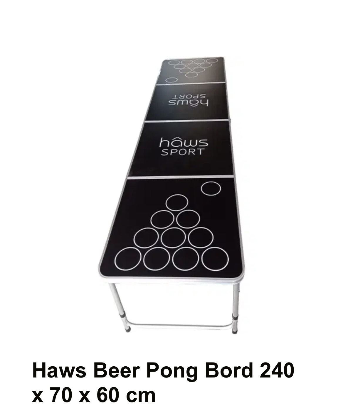 Beerpongbord til leie. 240x70x60