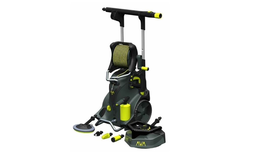 Ava p70 høytrykkspyler med tilbehør.