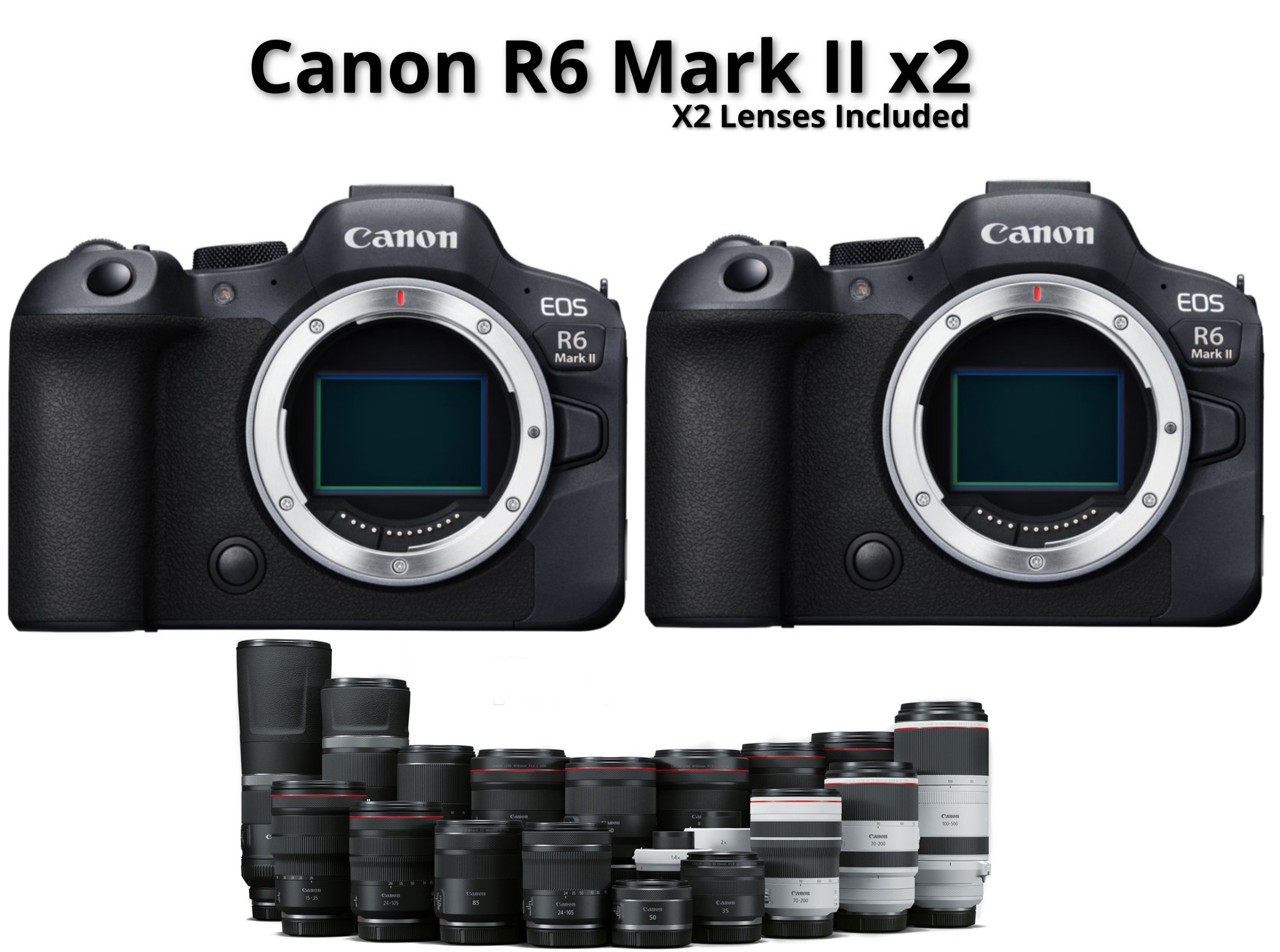 Canon r6 mark ii + x2 lenses (canon r6mii )
