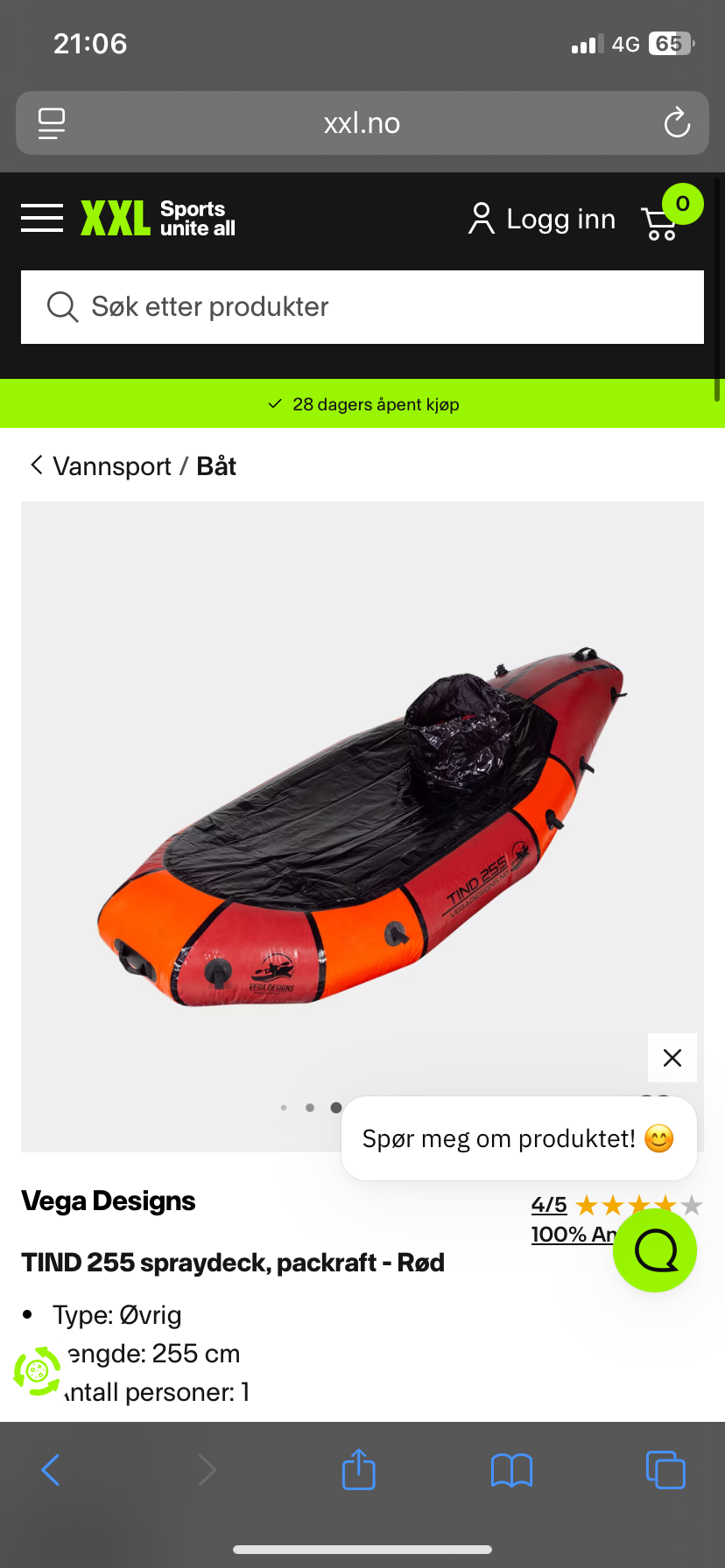 Vega tind 255 packraft
