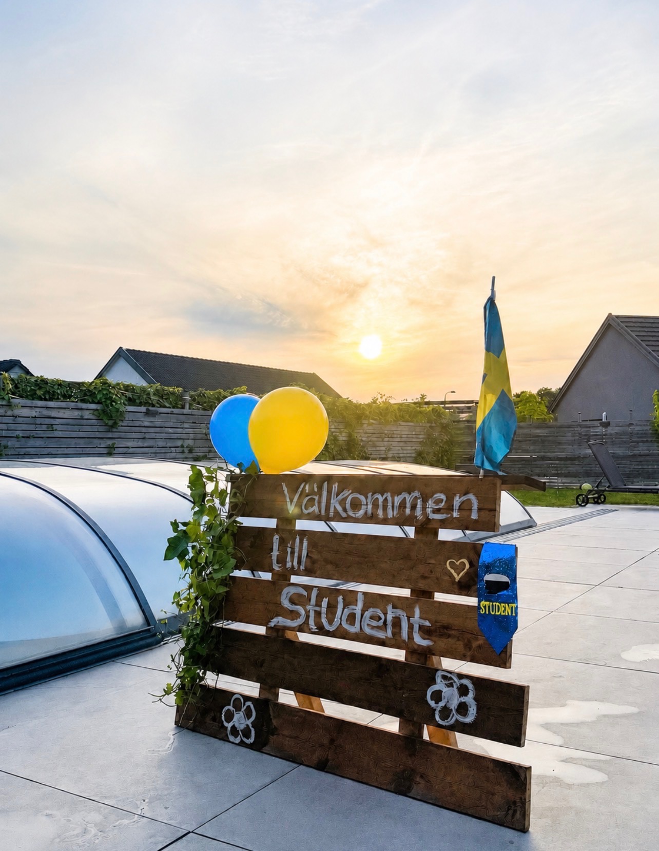 Välkomst skylt till fest  