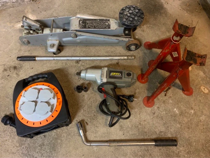 Domkraft, mutterdragare, 2st pallbockar