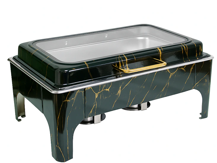 Balck & gold chafing dish rental – buffet food warmer for events, weddings, and parties