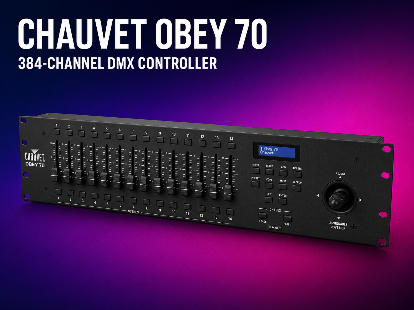 Blue chauvet obey 40 192-channel dmx lighting controller