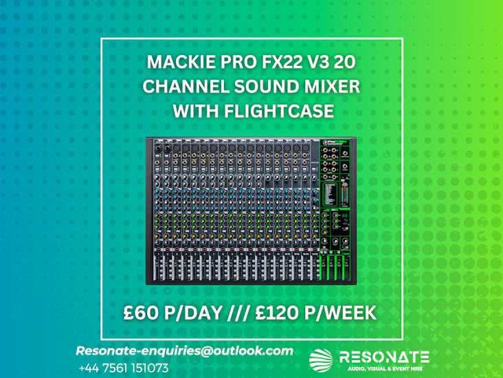 Mackie pro fx22 v3 with flight case