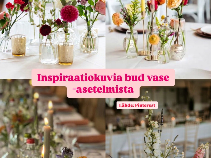 Bud vase -setti kukka-asetelmaan (58kpl)