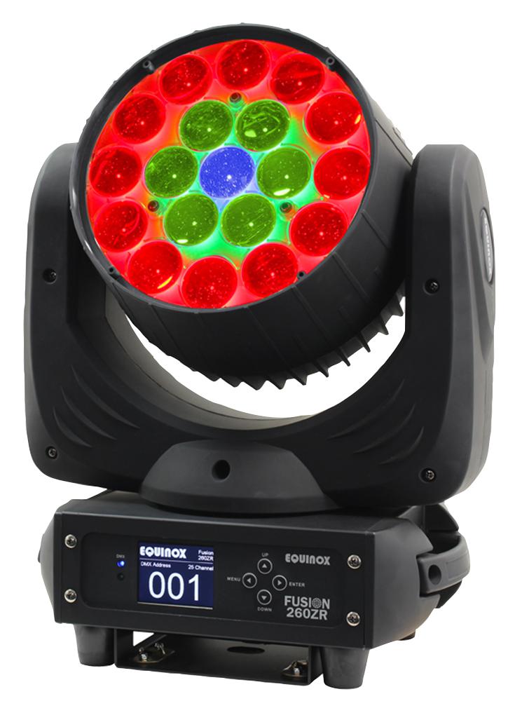 Equinox 260zr zoom wash moving head 