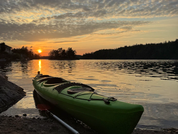 Kajak från havspaddeln - belägen i drevviken