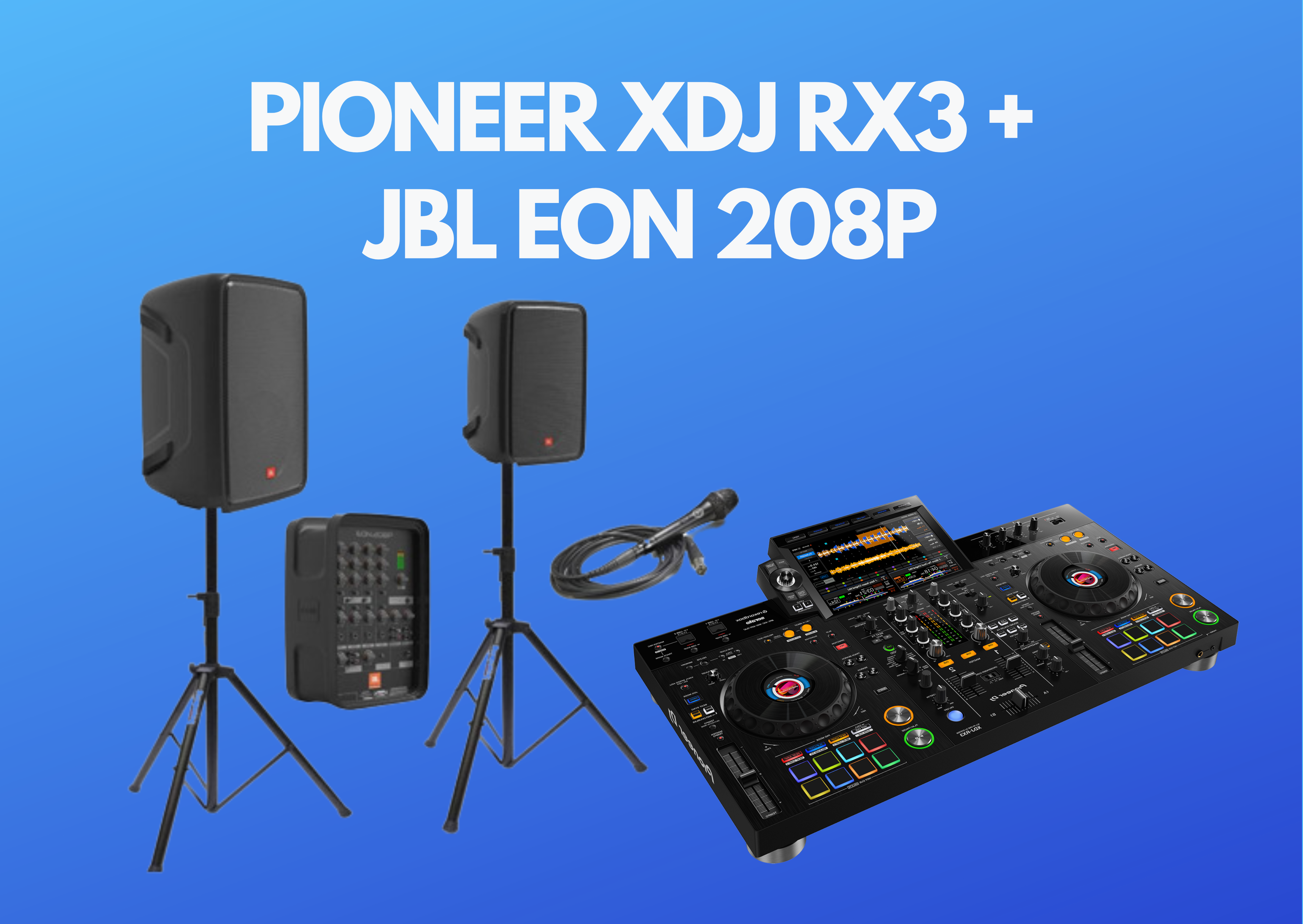 Pioneer dj desk xdj rx3 all-in-one dj system + jbl speakers