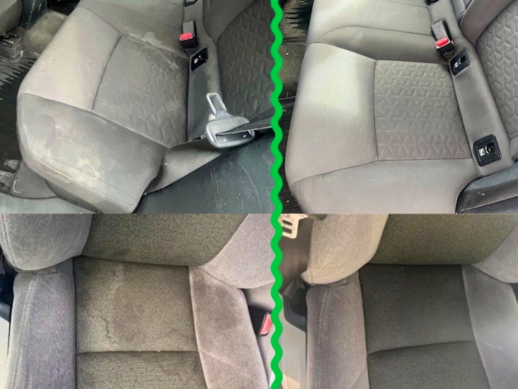 “5 bilsäten – 500 kr – textiltvätt som ger resultat du ser!”