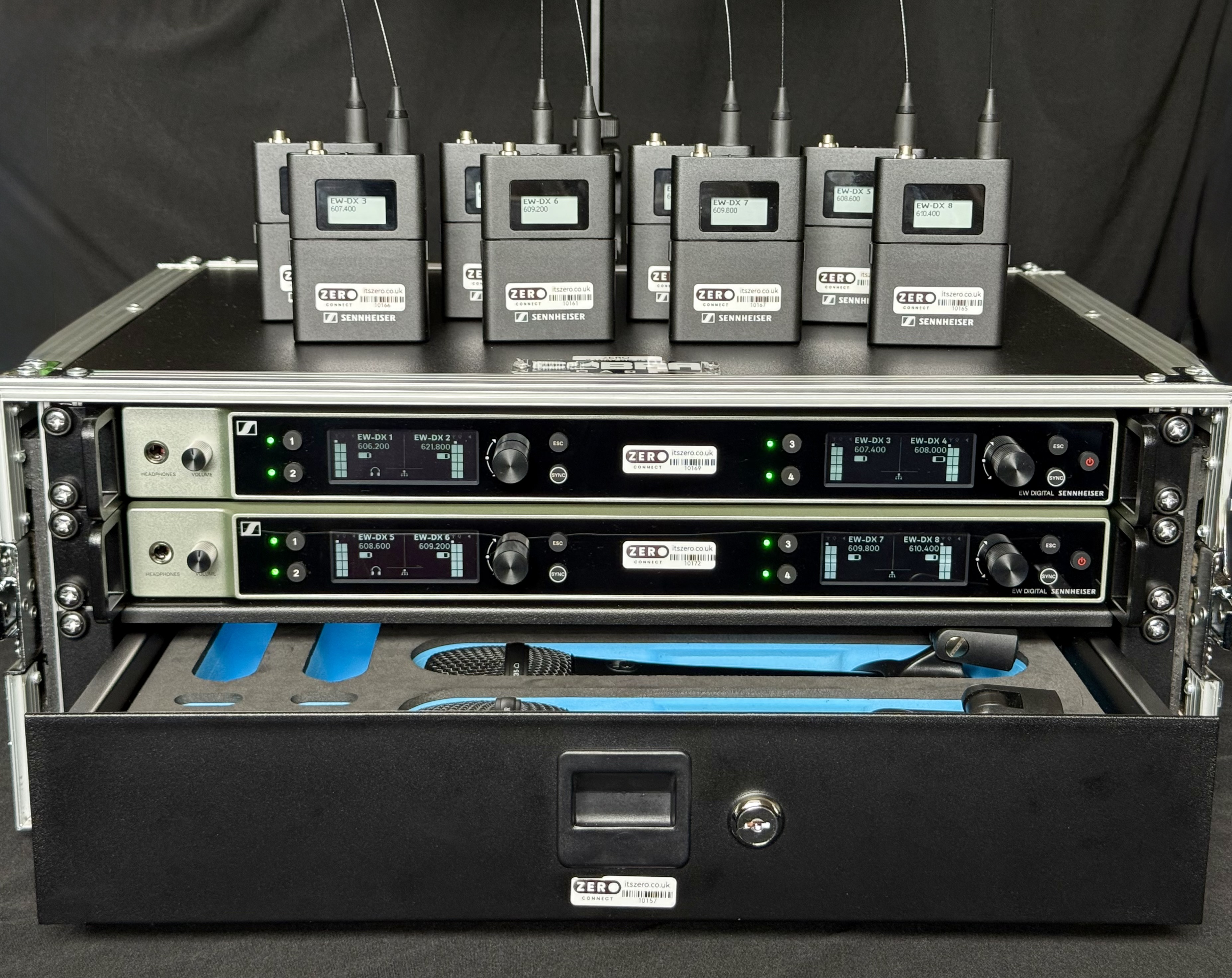  8 way sennheiser ew-dx radio mic kit s1-10 ch 38