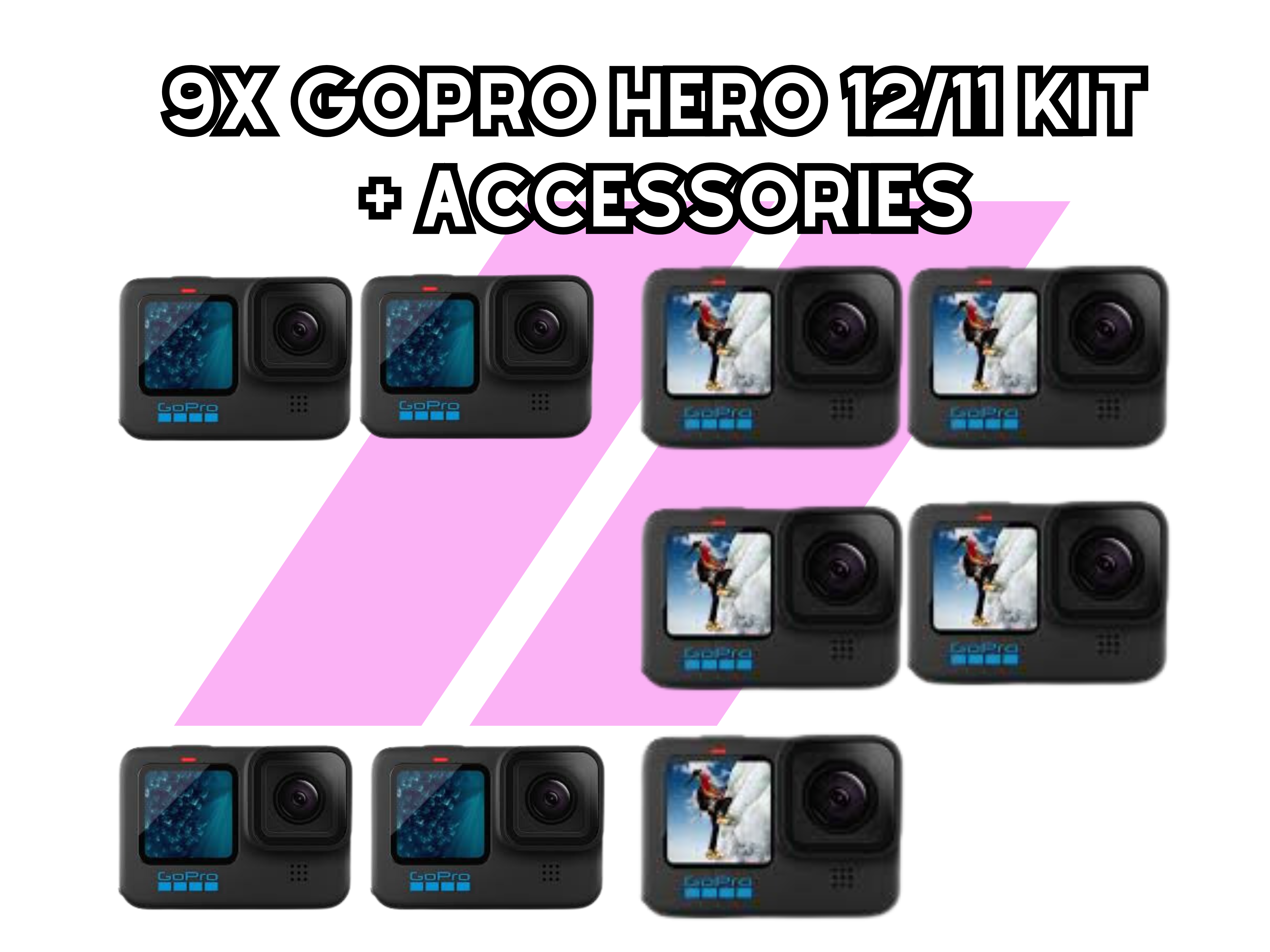 9x gopro hero 11/12 kit + accessories