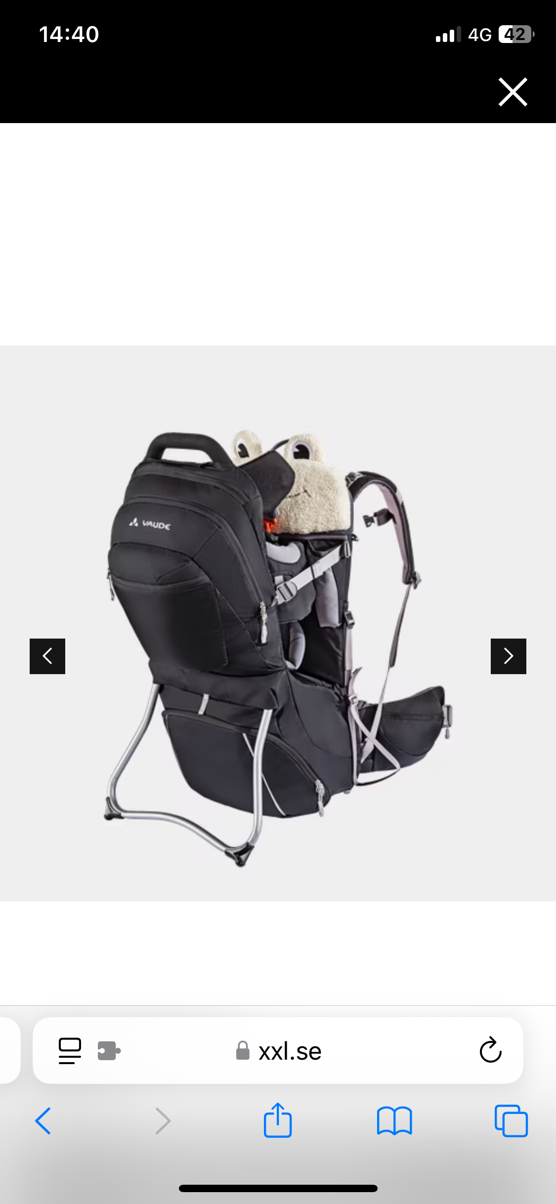 Vaude shuttle premium bärstol